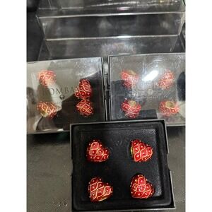 Bombay Company Red Heart Charms Gold Tone‎ Set Of 10 New